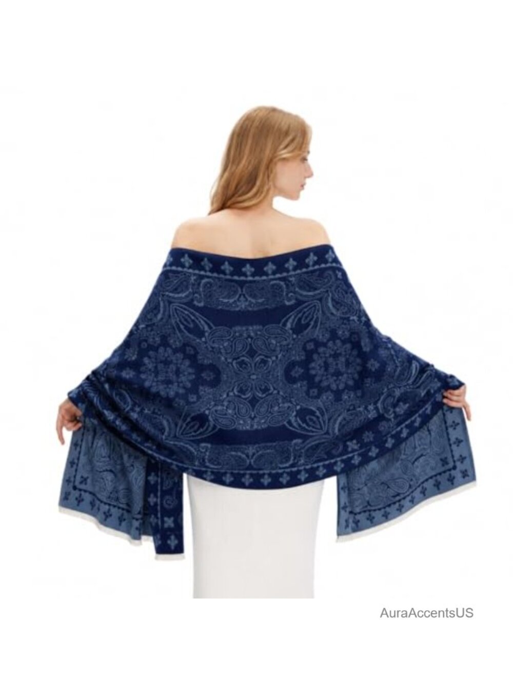 Women's Reversible Paisley Pashmina Shawl Wrap 100% Polyester